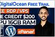 How to Create Digital ocean 200 Free Trail Account Digital ocean RDP